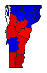 2010 Vermont County Map of General Election Results for Governor