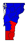 2010 Vermont County Map of General Election Results for Lt. Governor