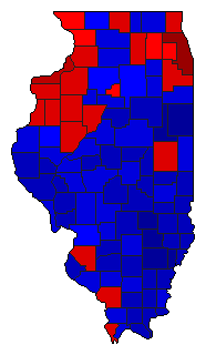 2012 Illinois County Map of General Election Results for President