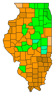 2012 Illinois County Map of Republican Primary Election Results for President