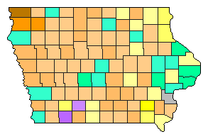 2012 Iowa County Map of Republican Primary Election Results for President