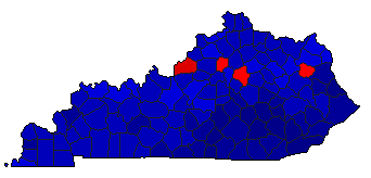 2012 Kentucky County Map of General Election Results for President