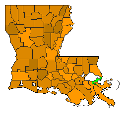 2012 Louisiana County Map of Republican Primary Election Results for President