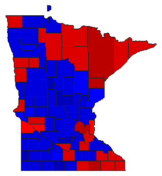 2012 Minnesota County Map of General Election Results for President