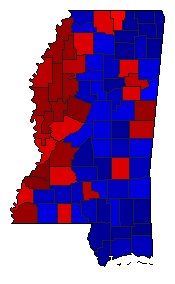 2012 Mississippi County Map of General Election Results for President