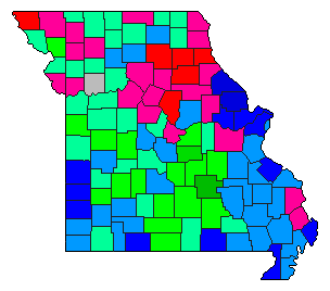2012 Missouri County Map of Republican Primary Election Results for Senator