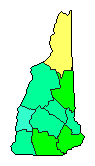 2012 New Hampshire County Map of Republican Primary Election Results for President
