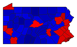 2012 Pennsylvania County Map of General Election Results for Senator