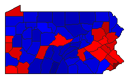 2012 Pennsylvania County Map of General Election Results for State Treasurer