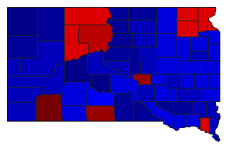 2012 South Dakota County Map of General Election Results for President