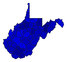 2012 West Virginia County Map of General Election Results for President