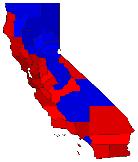 2012 California County Map of General Election Results for President