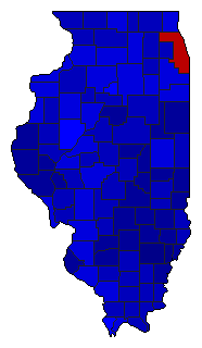 2014 Illinois County Map of General Election Results for Governor
