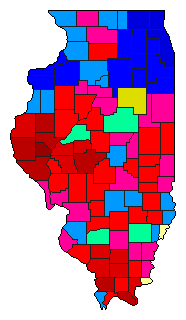 2014 Illinois County Map of Republican Primary Election Results for Governor