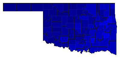 2014 Oklahoma County Map of General Election Results for Senator