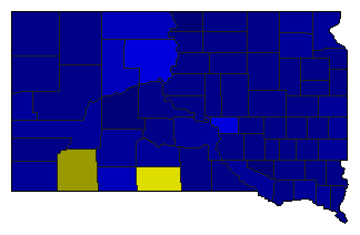 2014 South Dakota County Map of General Election Results for State Auditor