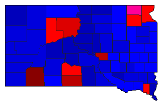 2014 South Dakota County Map of General Election Results for Senator