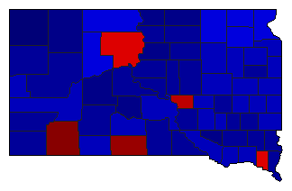 2014 South Dakota County Map of General Election Results for US Representative