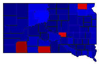 2014 South Dakota County Map of General Election Results for Governor