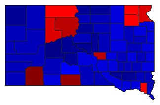 2014 South Dakota County Map of General Election Results for Secretary of State