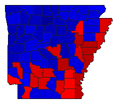 2014 Arkansas County Map of General Election Results for Governor