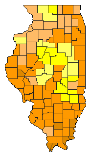 2016 Illinois County Map of Republican Primary Election Results for President