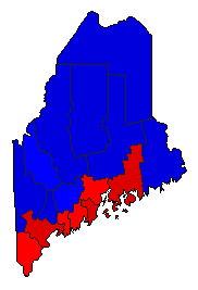 2016 Maine County Map of General Election Results for President