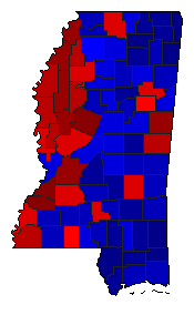 2016 Mississippi County Map of General Election Results for President