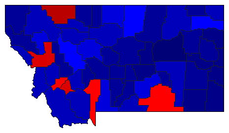 2016 Montana County Map of General Election Results for President