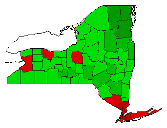 2016 New York County Map of Democratic Primary Election Results for President