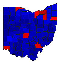 2016 Ohio County Map of General Election Results for President
