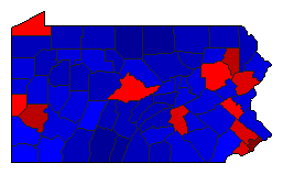 2016 Pennsylvania County Map of General Election Results for State Auditor