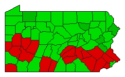 2016 Pennsylvania County Map of General Election Results for Referendum