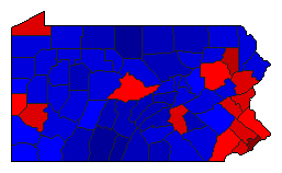 2016 Pennsylvania County Map of General Election Results for State Treasurer