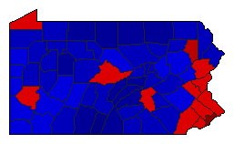 2016 Pennsylvania County Map of General Election Results for Attorney General