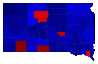 2016 South Dakota County Map of General Election Results for President