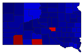 2016 South Dakota County Map of General Election Results for Senator