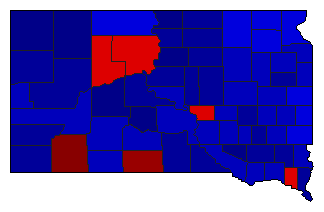 2016 South Dakota County Map of General Election Results for US Representative
