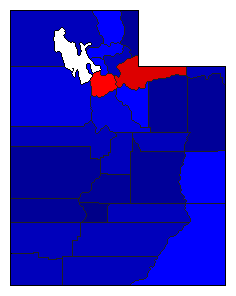 2016 Utah County Map of General Election Results for President