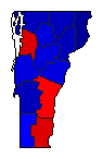 2016 Vermont County Map of General Election Results for Governor