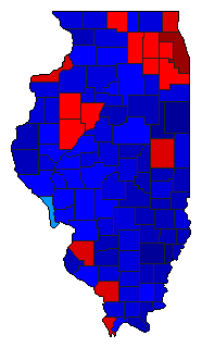 2018 Illinois County Map of General Election Results for Governor