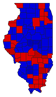 2018 Illinois County Map of Republican Primary Election Results for Governor