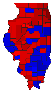 2018 Illinois County Map of General Election Results for Secretary of State