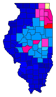 2018 Illinois County Map of Democratic Primary Election Results for Attorney General