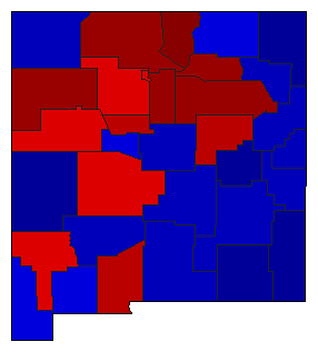 2018 New Mexico County Map of General Election Results for Governor