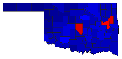 2018 Oklahoma County Map of General Election Results for Governor