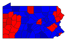 2018 Pennsylvania County Map of Republican Primary Election Results for Governor