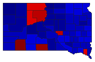 2018 South Dakota County Map of General Election Results for US Representative