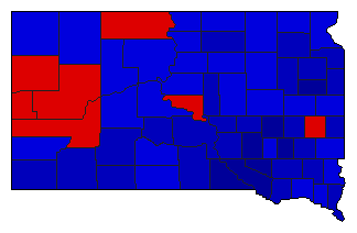 2018 South Dakota County Map of Republican Primary Election Results for Governor