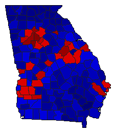 2020 Georgia County Map of General Election Results for President
